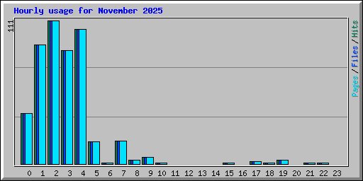 Hourly usage for November 2025